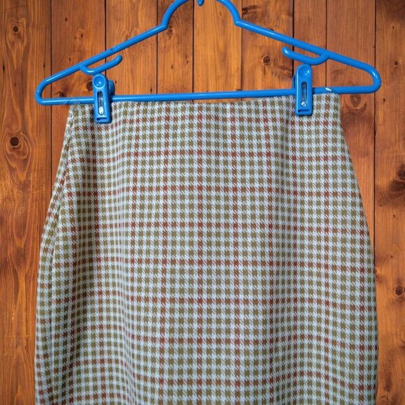 Ludovica BCBG Women's Medium Pull On Elastic Waist Houndstooth Skirt Stretch - Picture 2 of 4